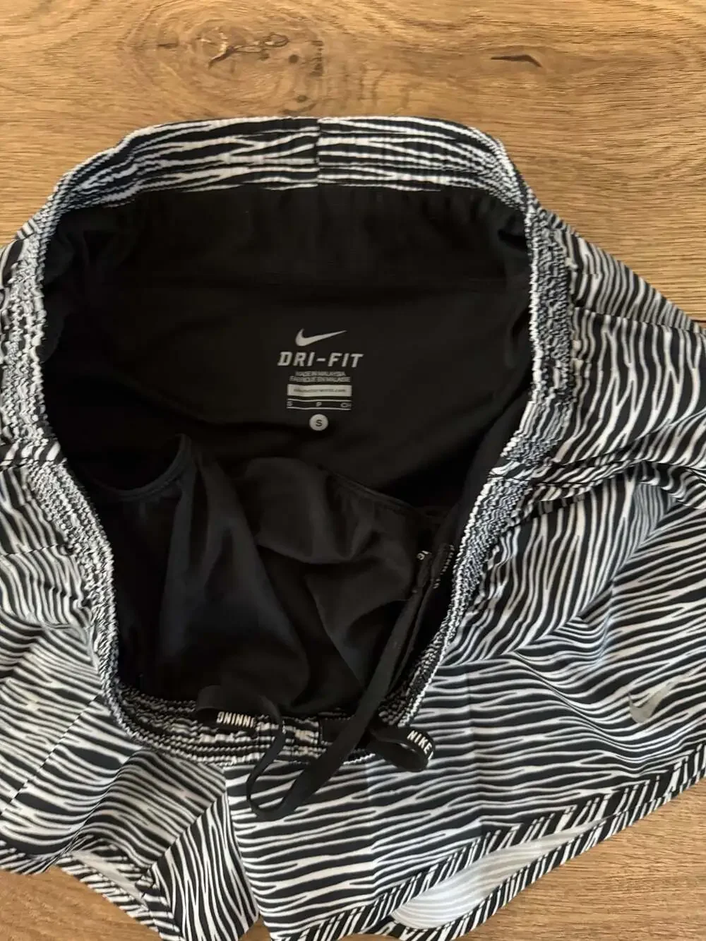 Nike Women's Dri-Fit Zebra Print Running Shorts with Back Zip Pocket